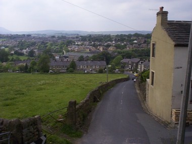 Picture of Winewall, looking down Winewall Lane from Hill Top.